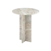 Online Designer Bedroom Harmon Marble Top Pedestal End Table