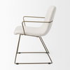 Sawyer Solid Back Dining Side Chair | Cream Fabric with Gold Metal, Dining Chair by Mercana, 22.44" length x 24.8" width x 34.65" height thumbnail 4