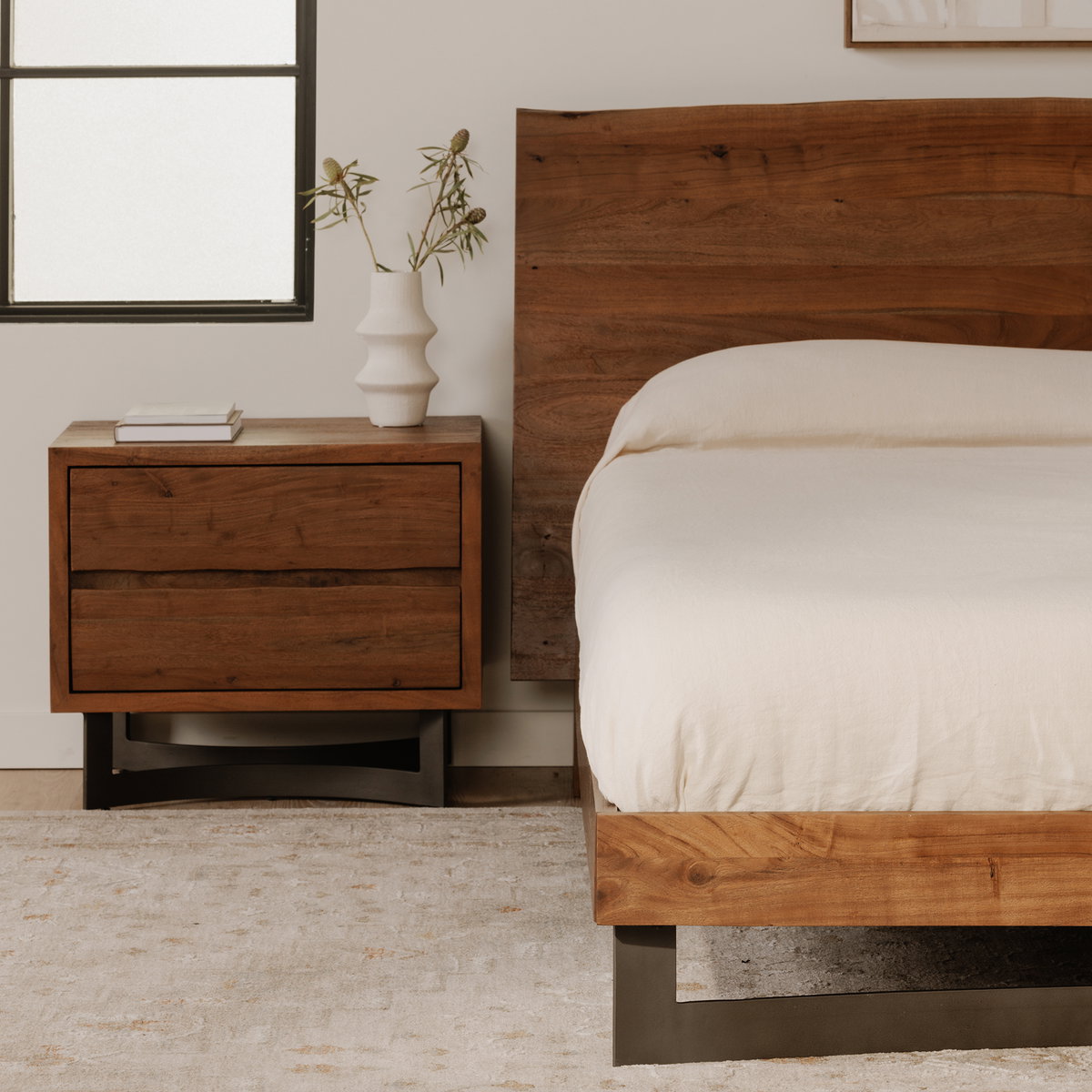 Bent Nightstand Brown, by Moe's Home, 26" width x 22" height x 18" depth View 6