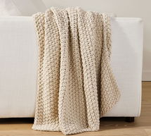 Online Designer Bedroom Bayside Chunky Knit Throw Blanket, 44 x 56", Oatmeal