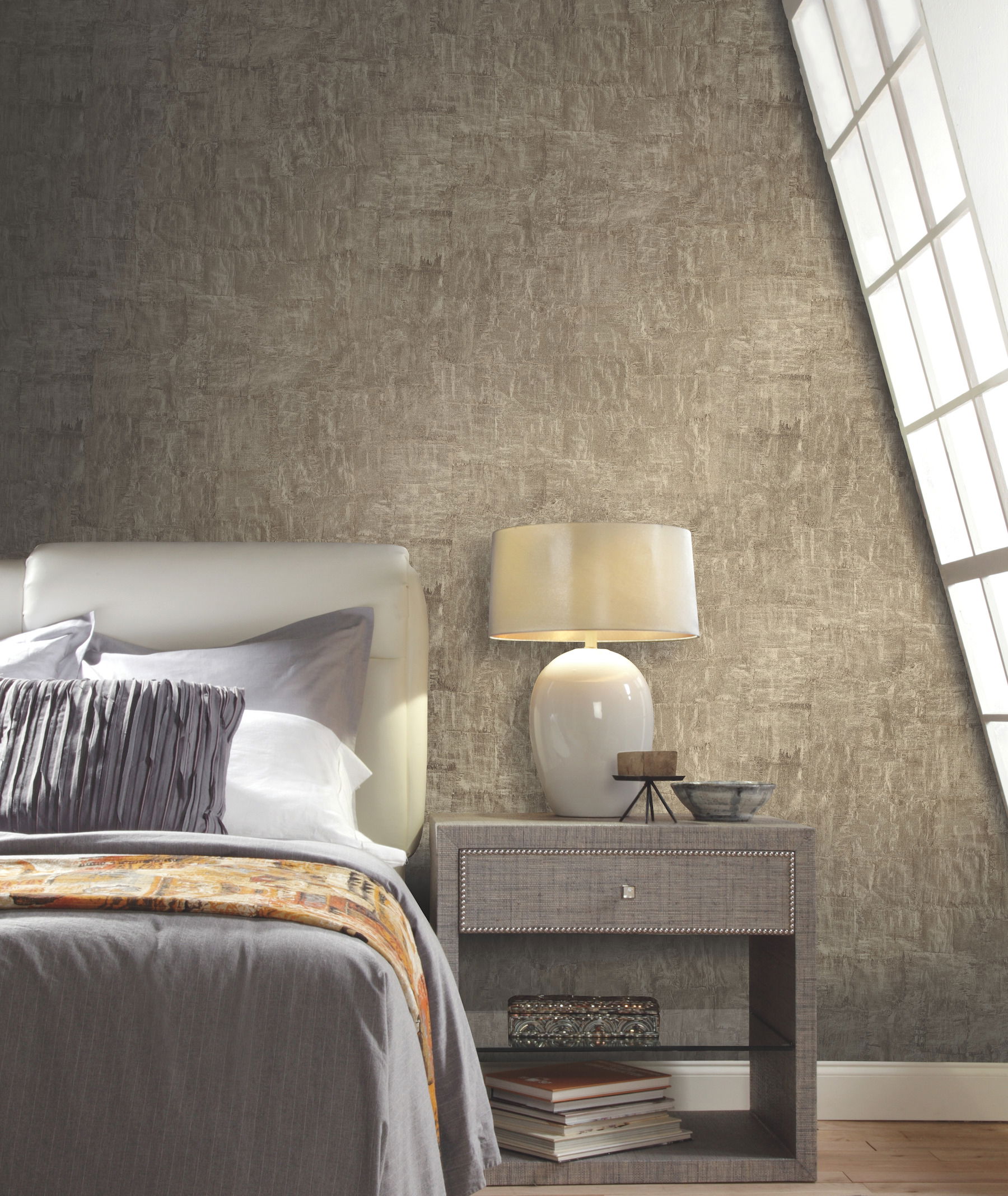 Brushstrokes Brown Wallpaper, by York Wall, 34'6" length x 2'3.56" width x 0.02" depth View 3