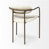 Parker Curved Back Dining Arm Chair | Cream Fabric with Gold Metal, Dining Chair by Mercana, 21.46" length x 21.06" width x 28.74" height thumbnail 10