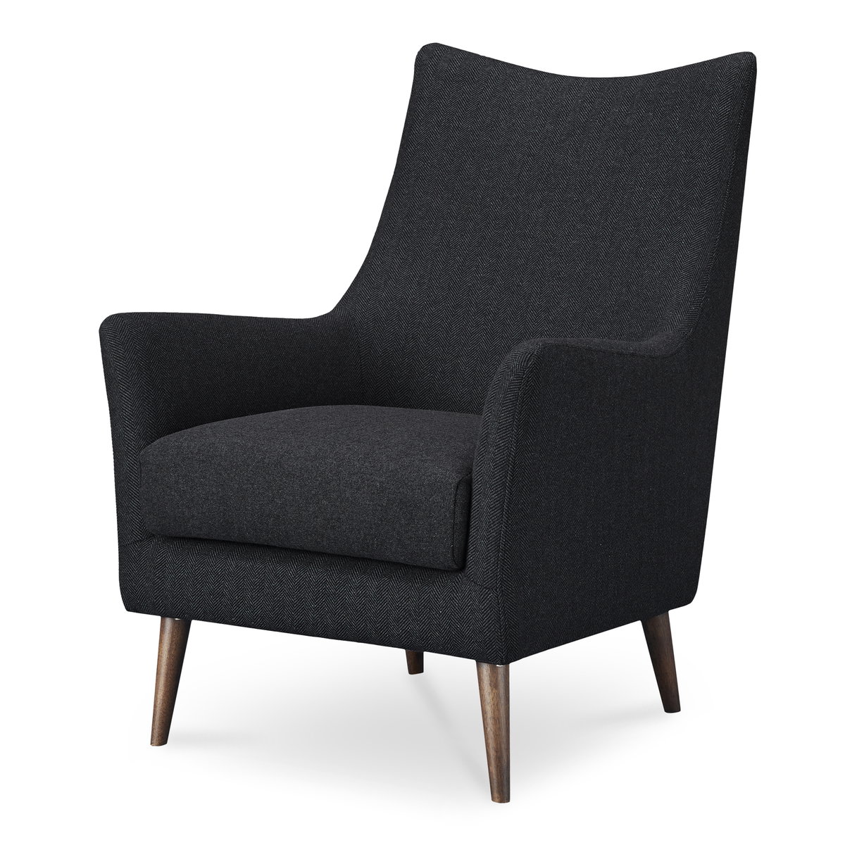 Fisher Armchair Wool Blend Charcoal, Accent Chair by Moe's Home, 28.75" width x 38.5" height x 34.25" depth View 2