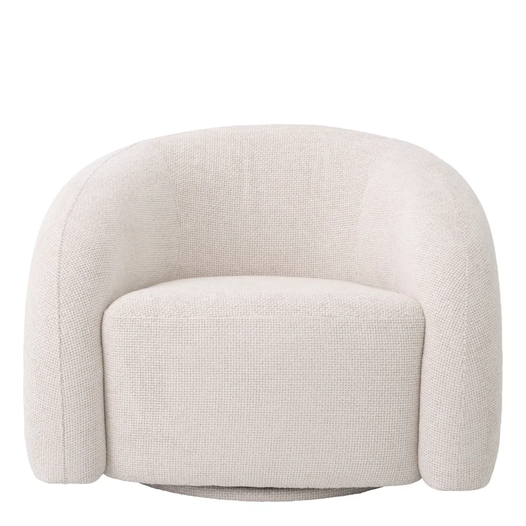 Novelle Swivel Barrel Chair, Accent Chair by Eichholtz USA, 35.83" width x 25.98" height x 31.5" depth View 4