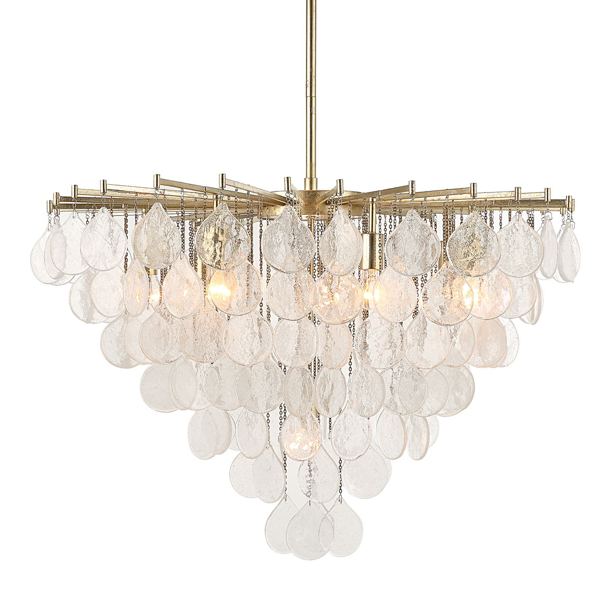 Goccia 8 Light Tear Drop Glass Pendant, by Uttermost, 38" width x 27.25" height x 38" diameter x 38" depth View 1