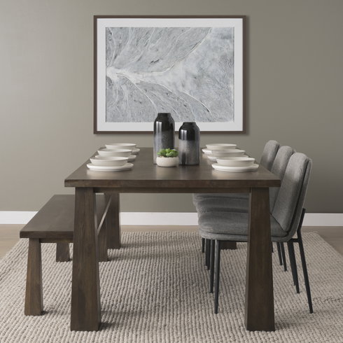 Wolcott 84"L x 42"W Rectangular Dining Table | Modern | Dark Brown Wood | Seats 8