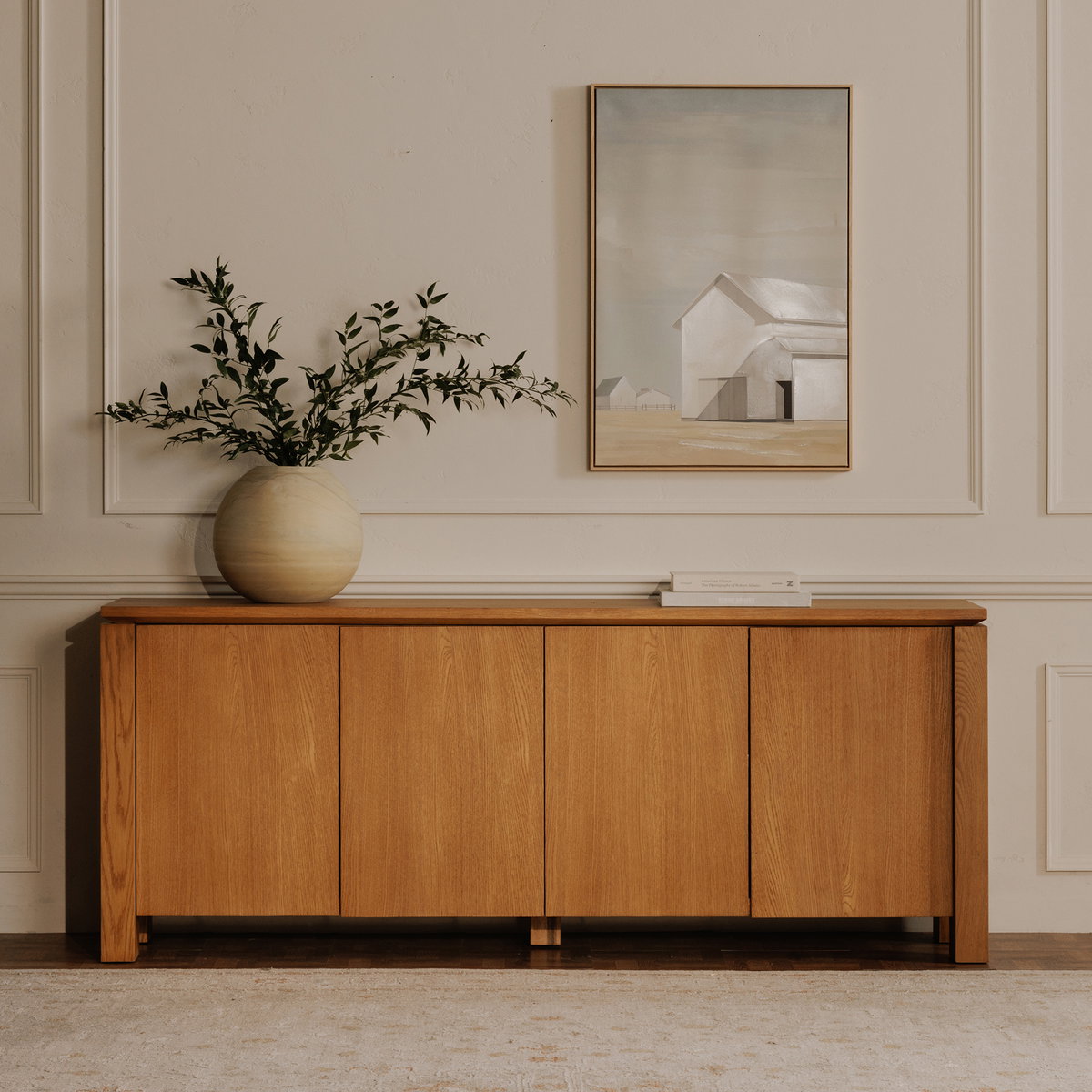 Brook Sideboard Country Oak, Cabinets & Sideboard by Moe's Home, 80" width x 32" height x 18" depth View 7