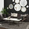 Lucas 30x30 White Marble Top Black Metal Base Coffee Table, by Mercana, 30" length x 30" width x 17" height thumbnail 2