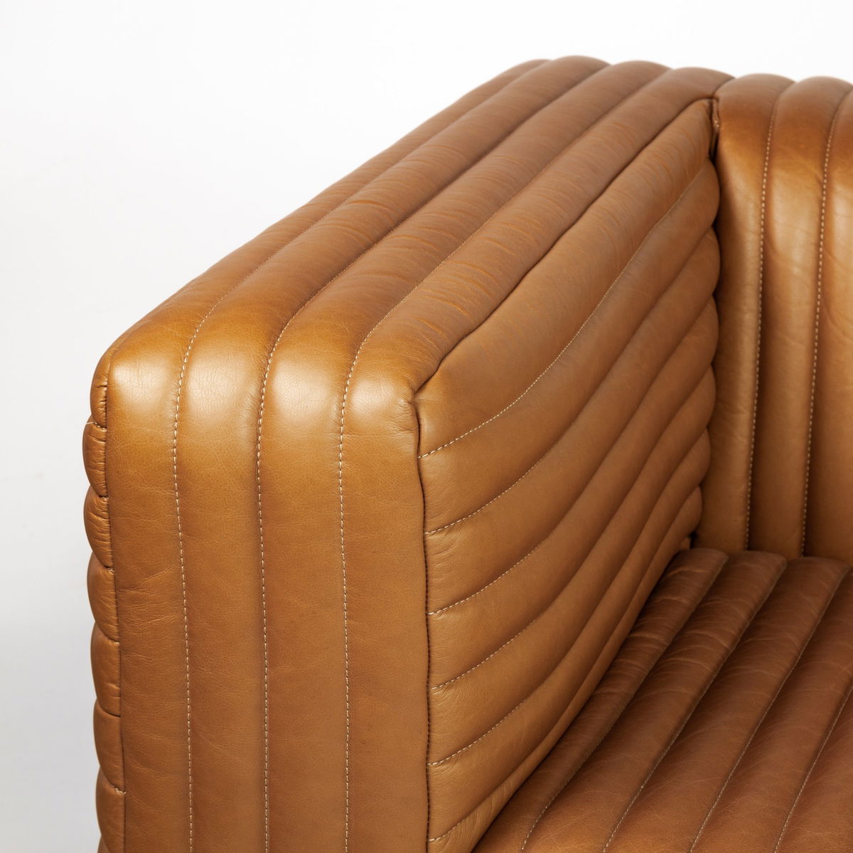 Ricciardo 82.5W Cognac Leather Three Seater Sofa, Sofas & Sectional by Mercana, 82.5" length x 38.5" width x 26.5" height View 7