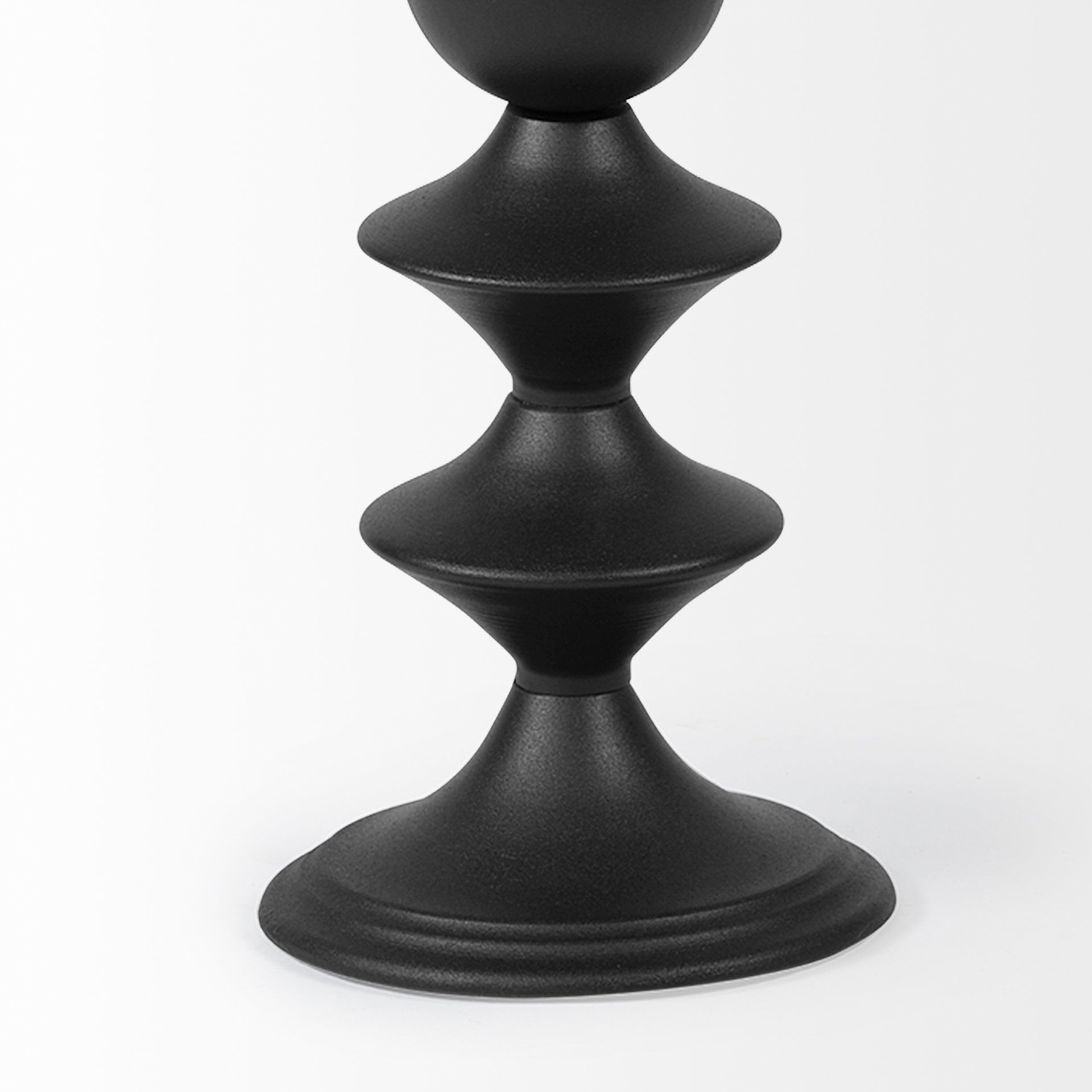 Candelero I Small Black Metal Grooved Table Candle Holder large image 