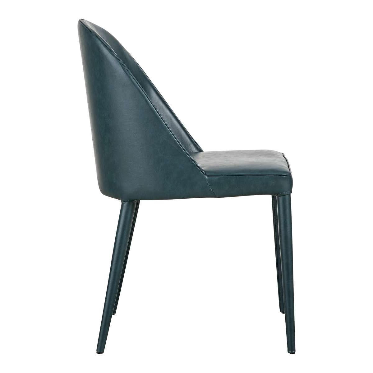 Burton Dining Chair Dark Teal Vegan Leather - Set Of Two, by Moe's Home, 18.5" width x 32.5" height x 22.5" depth View 6