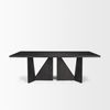 Tarro 84' Rectangular Textured Black Wood with Geometrical Base Dining Table thumbnail 4
