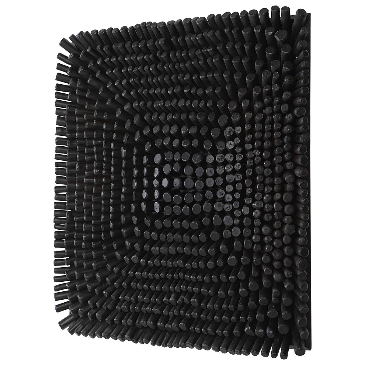 Portside Black Wood Wall Panel, Sculptural Wall Art by Uttermost, 24" width x 24" height x 3.5" depth View 6