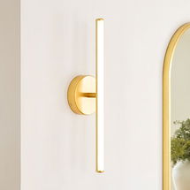 Online Designer Bathroom Light Rods LED Sconce, Antique Brass, Set of 2