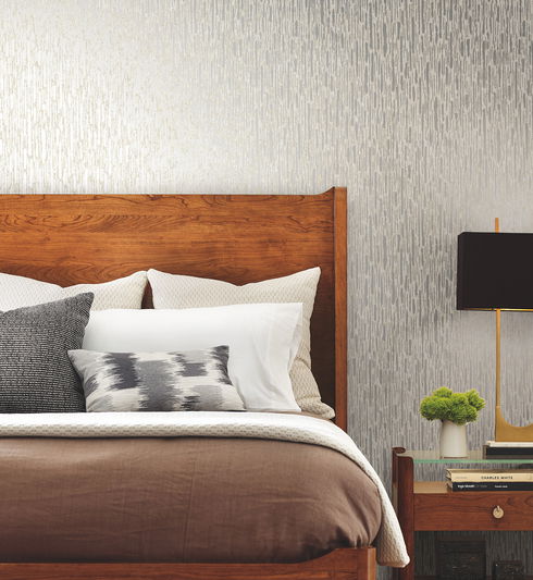 Metallic Cascade Cream & Silver Wallpaper