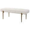 Olivier White Bench, Benche by Uttermost, 49" width x 19" height x 20" depth thumbnail 5