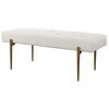 Olivier White Bench, Furniture by Uttermost, 49" width x 19" height x 20" depth thumbnail 5