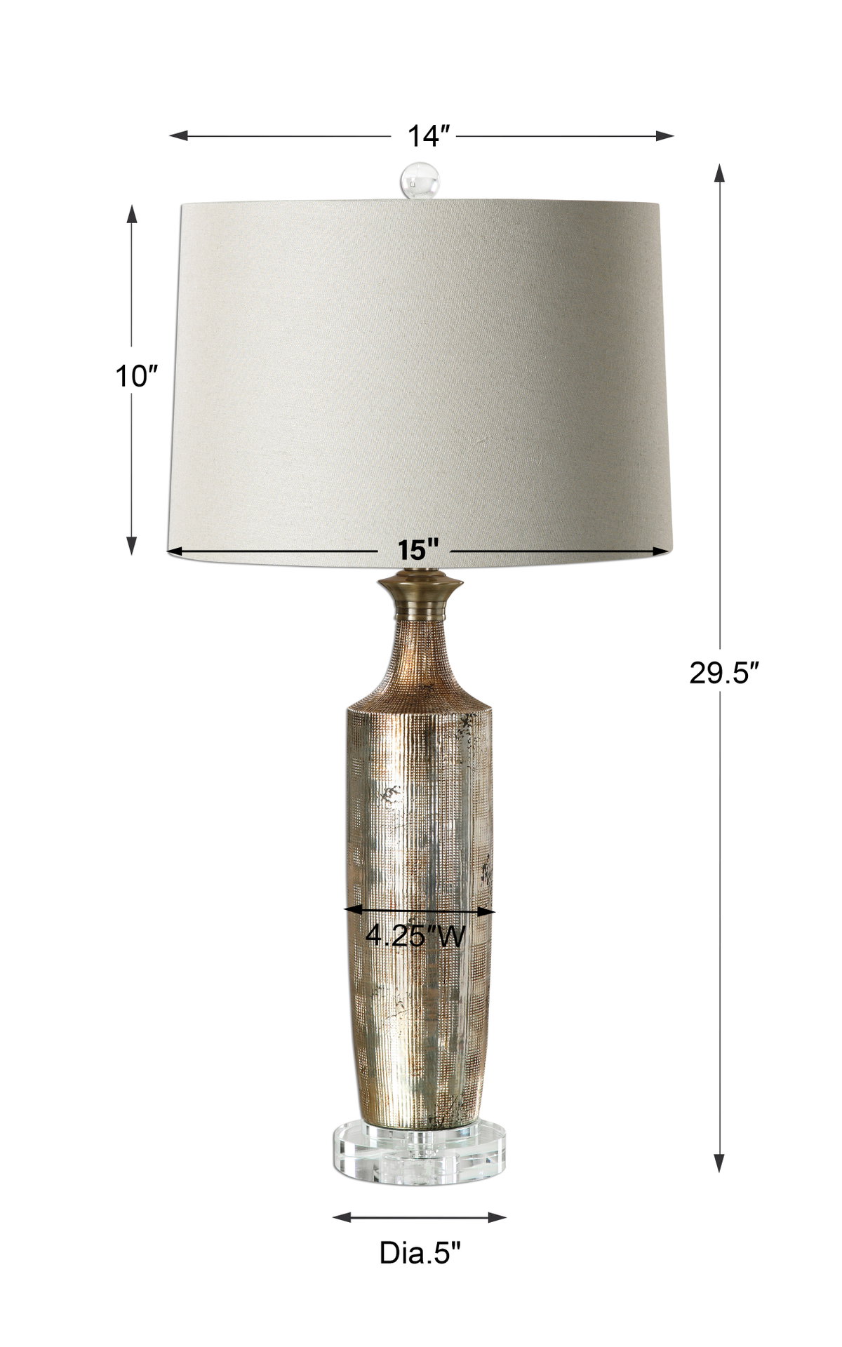 Valdieri Metallic Bronze Lamp, by Uttermost, 1'2" width x 2'5.5" height x 1'3" depth View 3