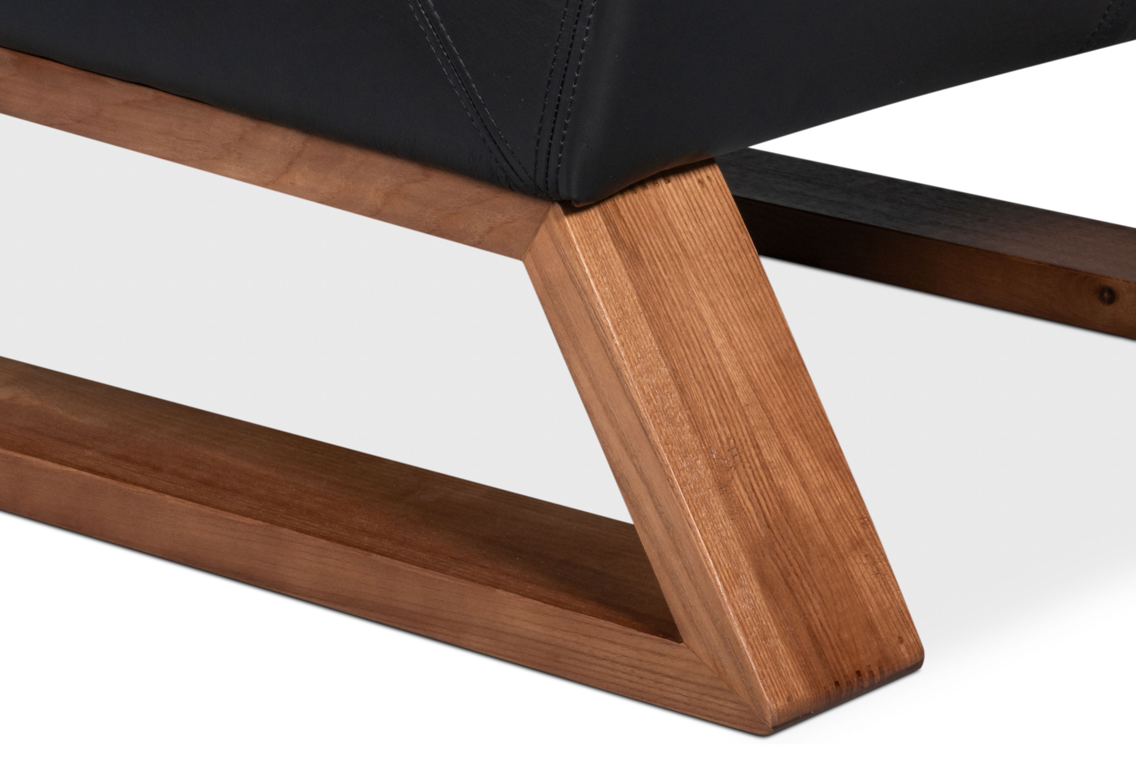 Wylam Leather Chair Onyx Black, Seating by Sarreid, 28" length x 36" width x 34" height View 8