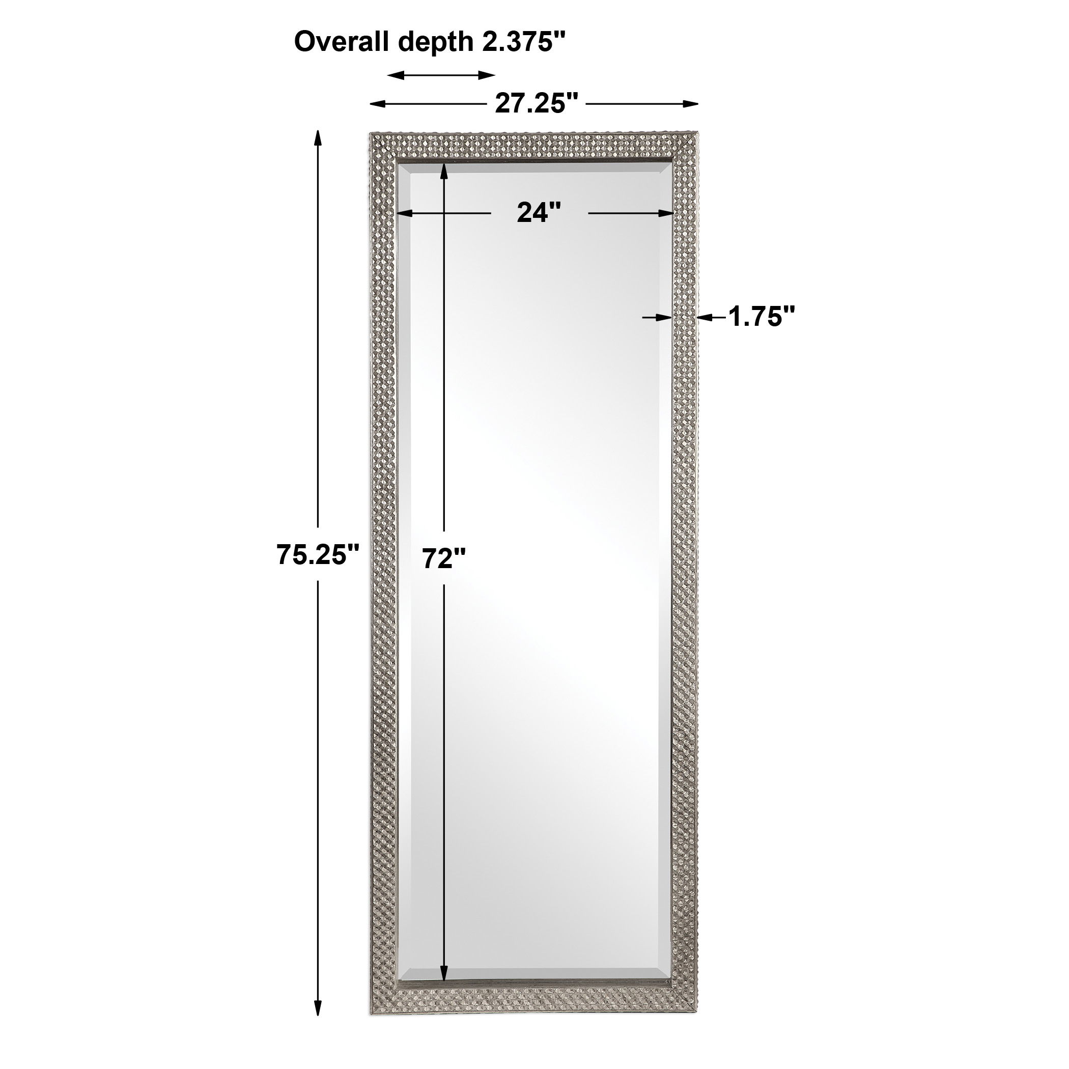 Cacelia Metallic Silver Mirror large image 