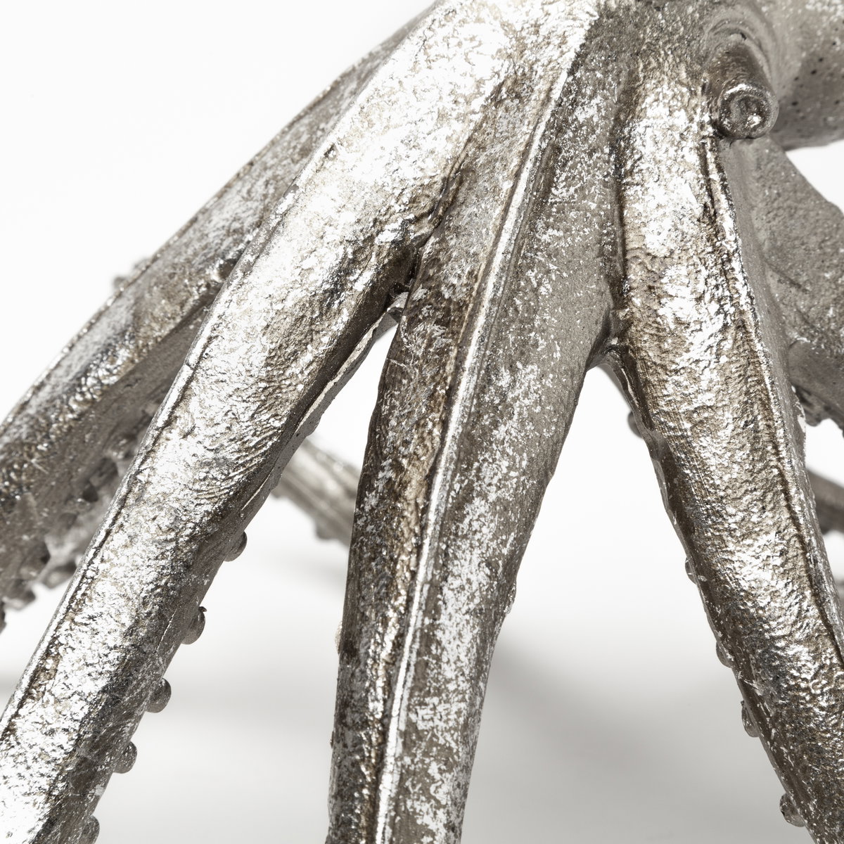 Strafford Medium 13L x 7W Silver Resin Octopus, Decorative Object by Mercana, 13" length x 7.09" width x 12.2" height View 9