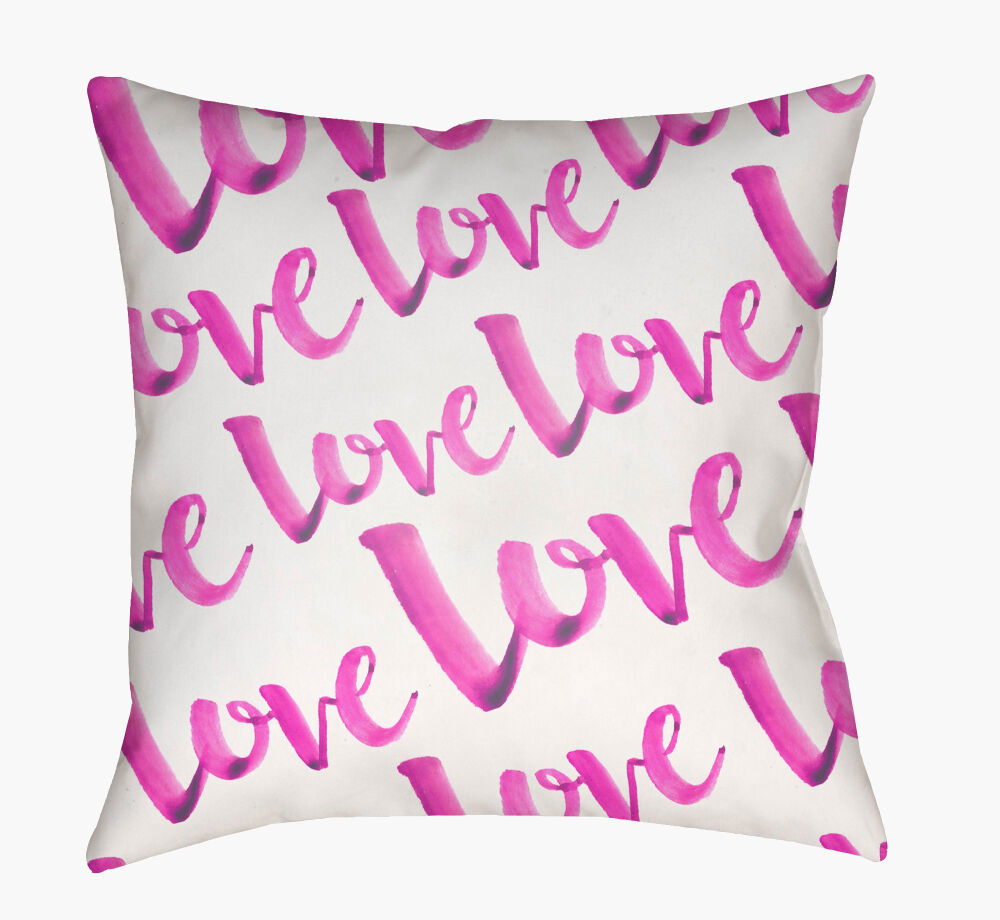 Love Accent Pillow, Decorative Pillow by Surya, 18" length x 18" width