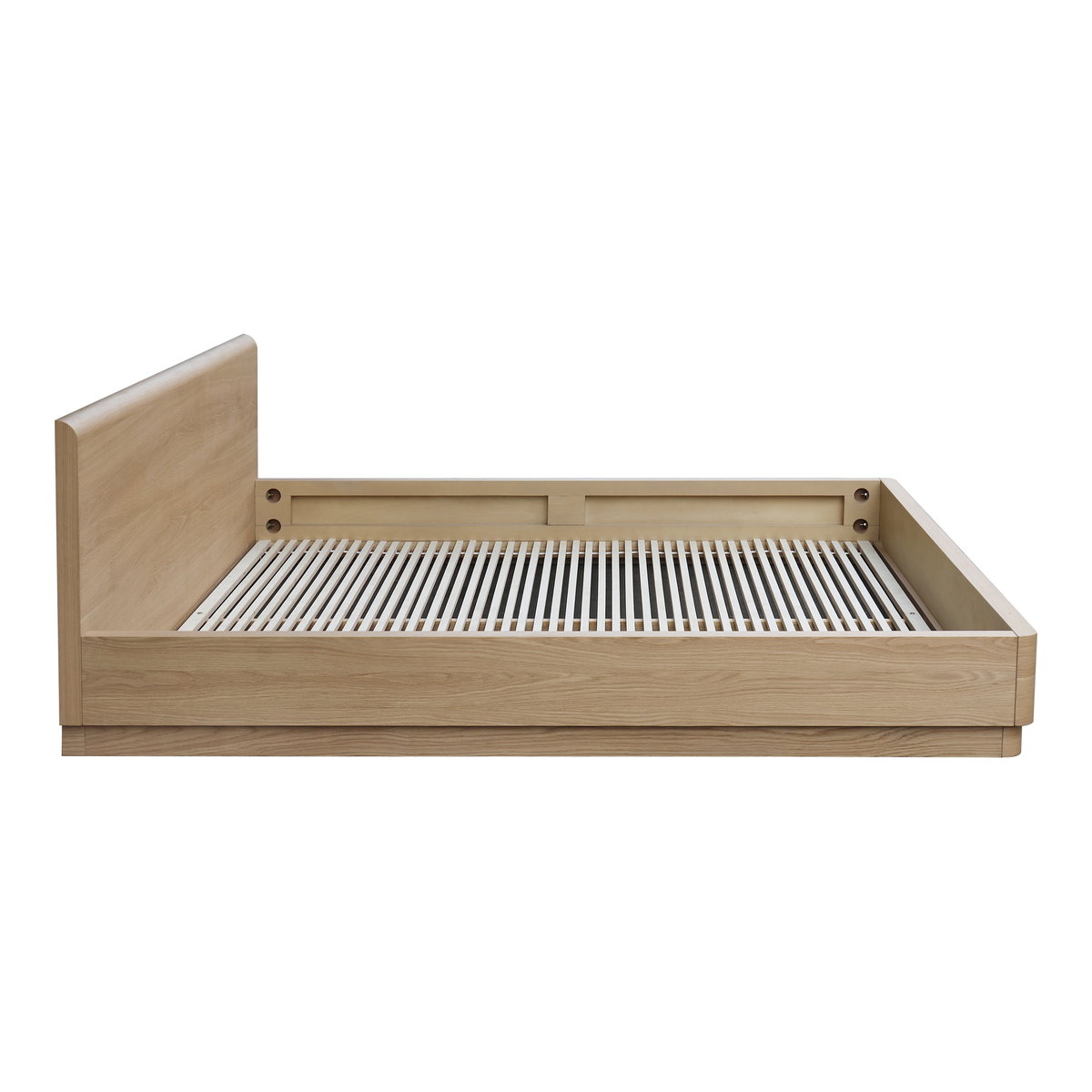 Round Off Queen Bed Light Oak Brown, by Moe's Home, 64" width x 30" height x 84" depth View 4