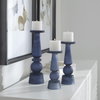 Cassiopeia Blue Glass Candleholders Set/3, Candles & Candle Holder by Uttermost, 4.5" width x 15" height x 4.5" depth thumbnail 2