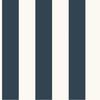 Awning Stripe Navy Wallpaper, by York Wall, 33' length x 1'8.5" width x 0.02" depth thumbnail 1