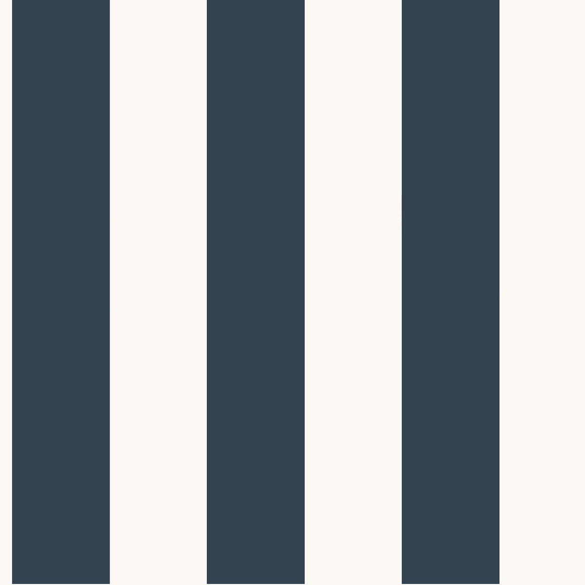 Awning Stripe Navy Wallpaper, by York Wall, 33' length x 1'8.5" width x 0.02" depth
