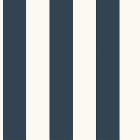 Awning Stripe Navy Wallpaper