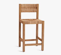 Online Designer Kitchen Malibu Woven Counter Stool, Honey