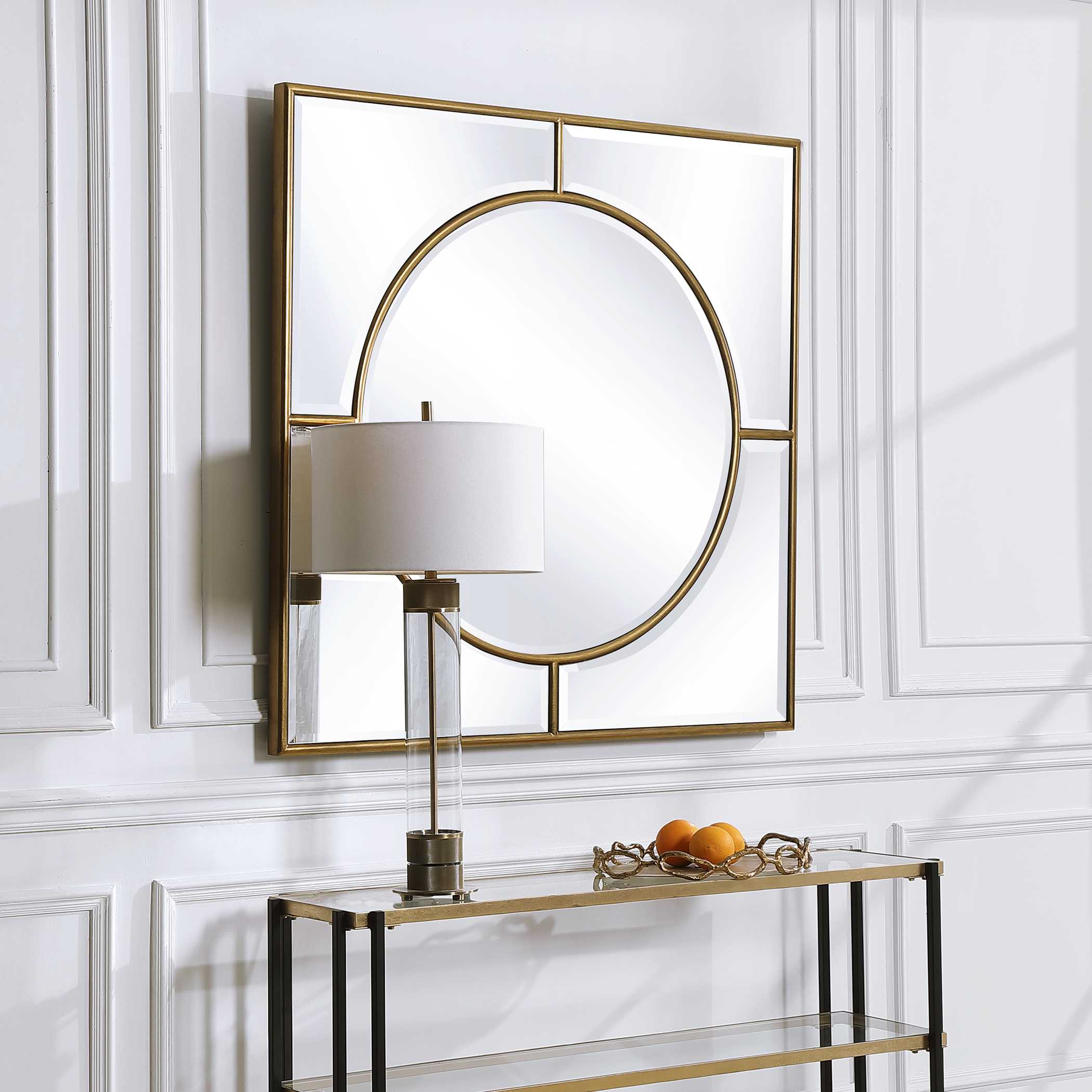 Stanford Gold Square Mirror, by Uttermost, 48" width x 48" height x 1.75" depth View 4