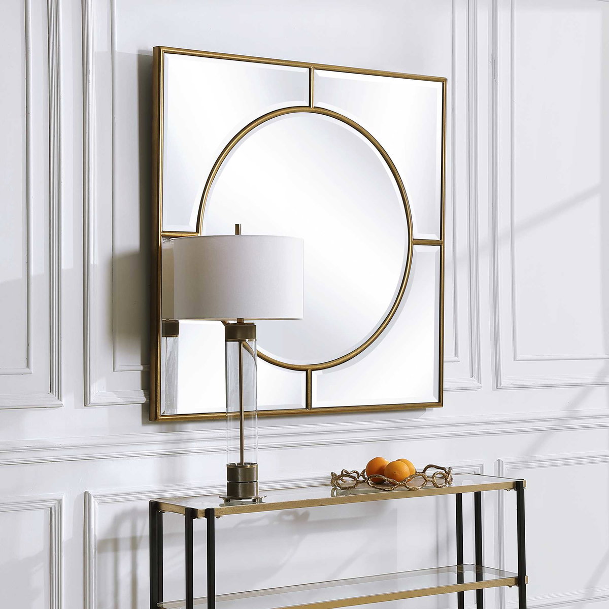 Stanford Gold Square Mirror, by Uttermost, 48" width x 48" height x 1.75" depth View 4