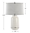 Odawa White Farmhouse Table Lamp, by Uttermost, 1'5" width x 2'1.75" height x 1'5" depth thumbnail 3