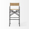 Direttore Backless 44.1in Seat Bar Stool | Brown Leather with Black Iron, Counter & Bar Stool by Mercana, 19.29" length x 20" width x 44.1" height thumbnail 3