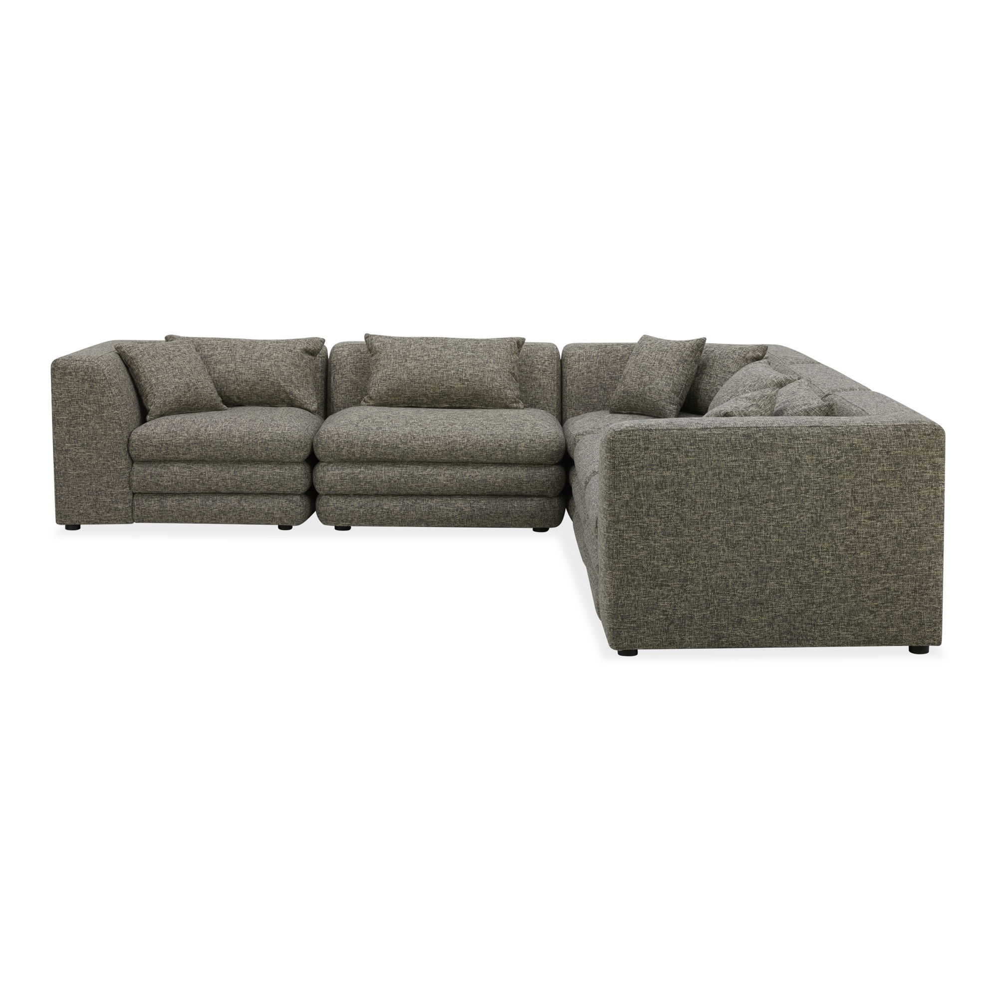 Lowtide Classic L-shaped Modular Sectional Stone Tweed large image 