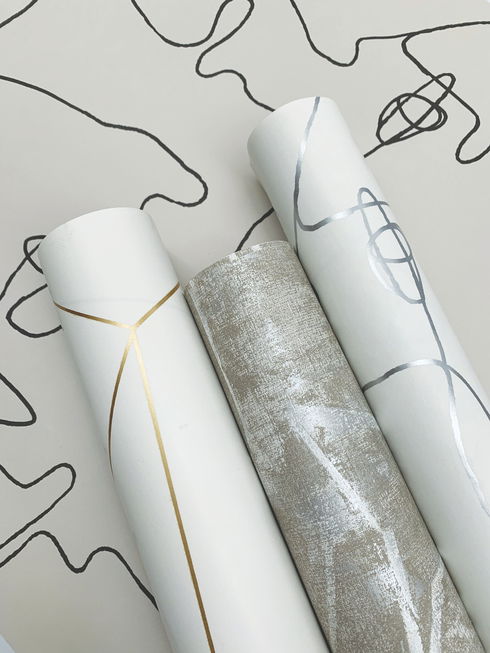 Pablo Portraits Linen & Charcoal Peel & Stick Wallpaper