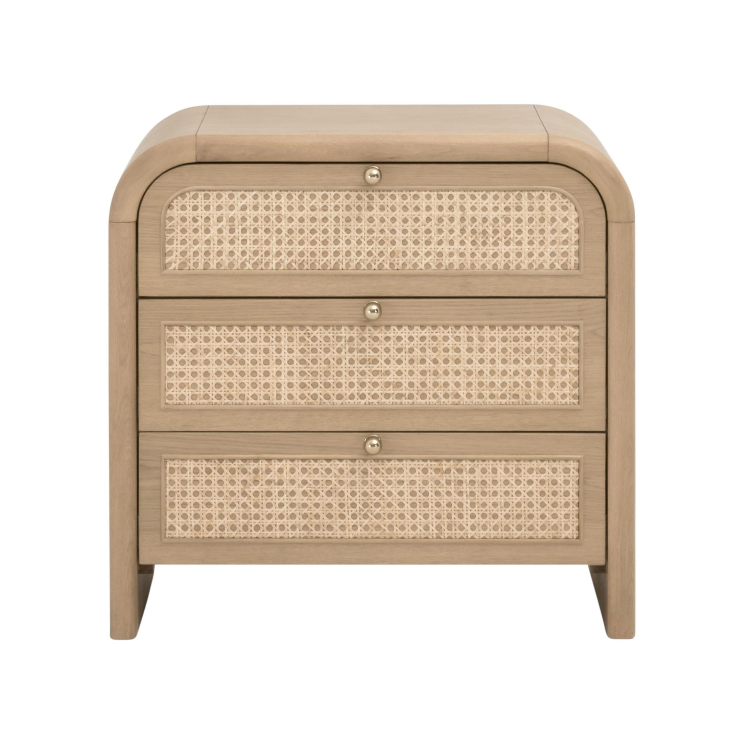 Cannes 3-Drawer Nightstand, by Essentials for Living, 28" width x 27" height x 18" depth View 1