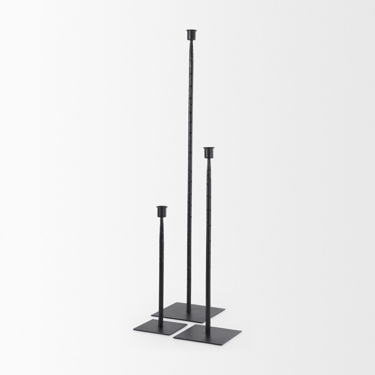 Porter  Medium Black Iron Candle Holder, Candles & Candle Holder by Mercana, 5" length x 5" width x 18" height View 11