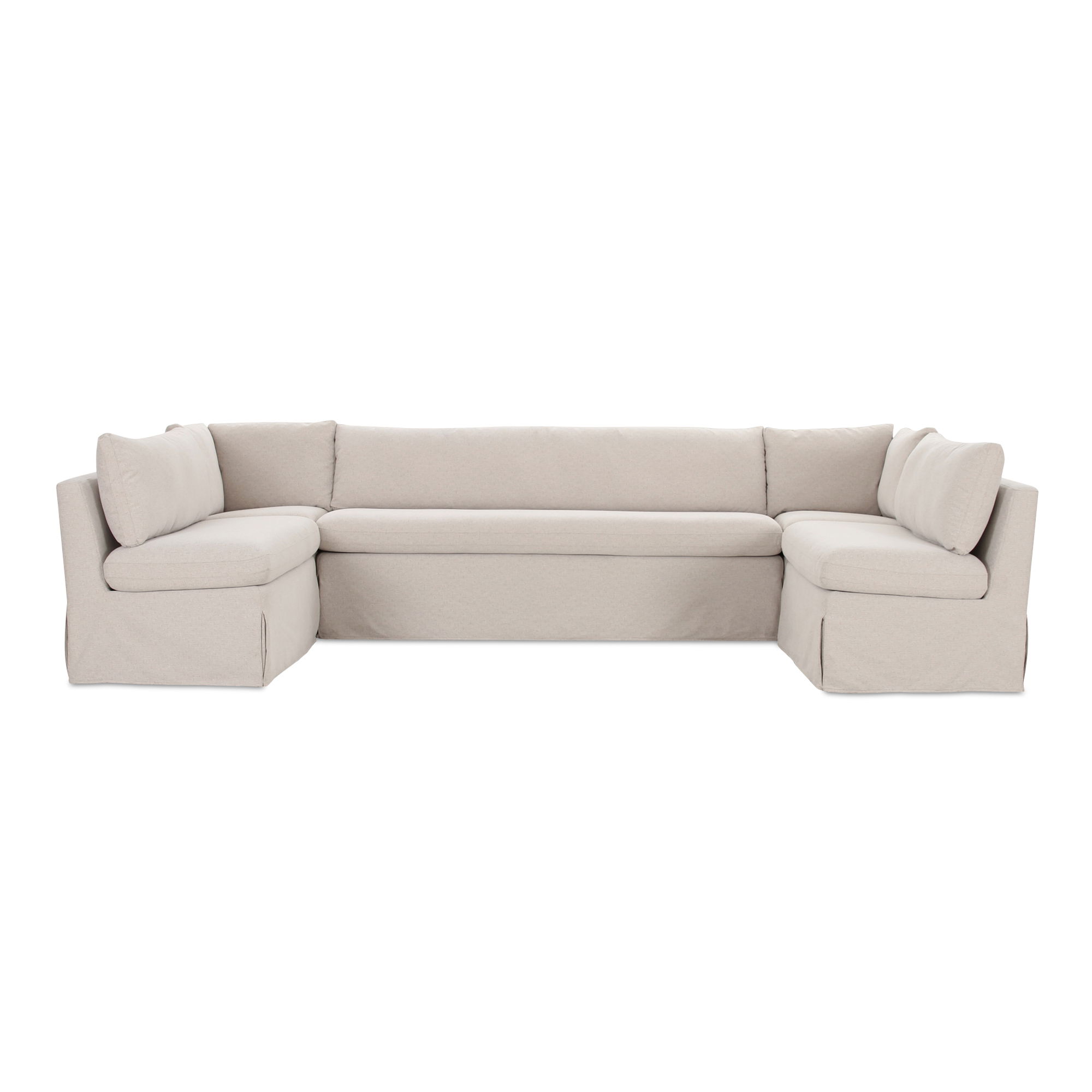 Fable Slipcover Dining Banquette U-shape Beige 129in large image 