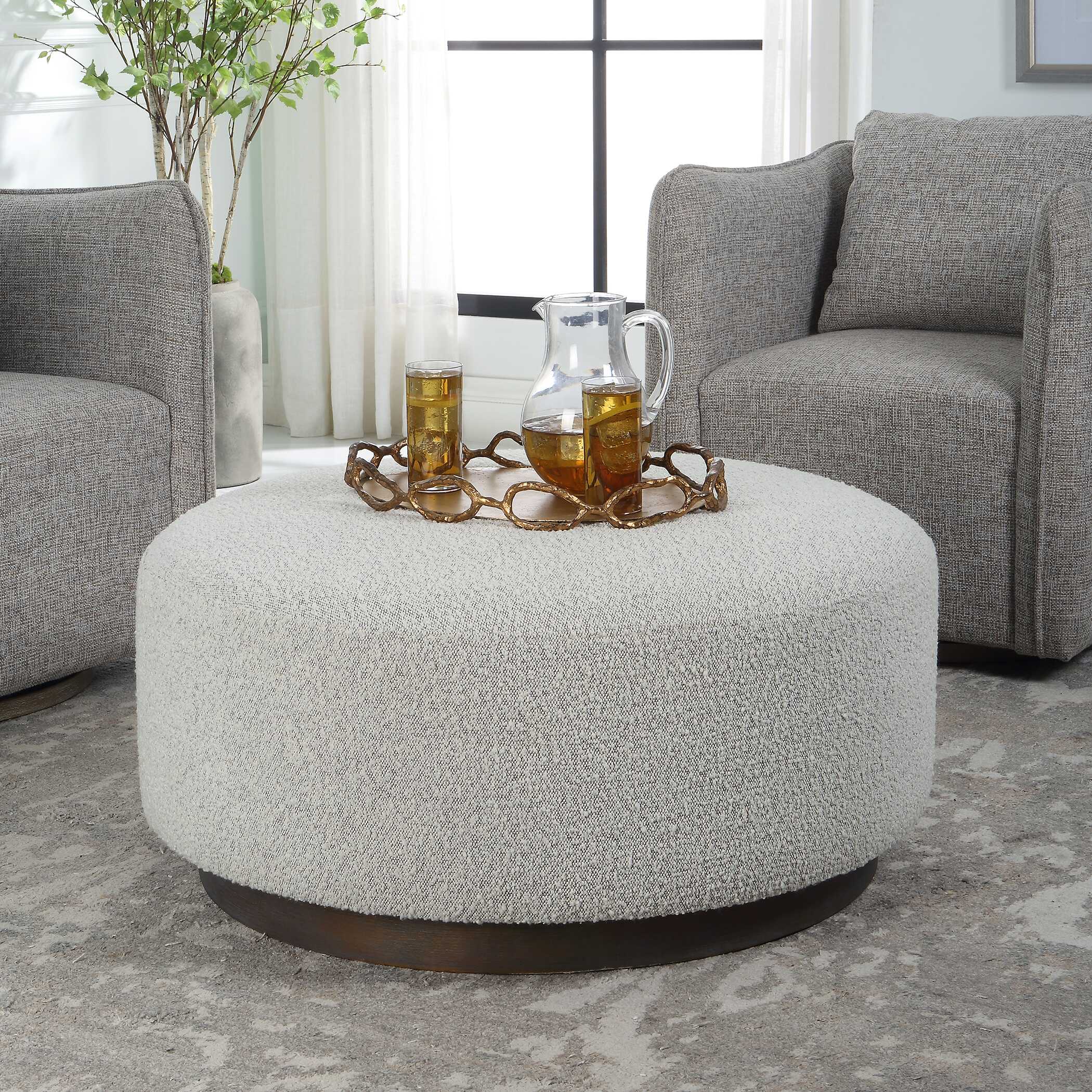 Avila Large Gray Ottoman / Coffee Table large image 