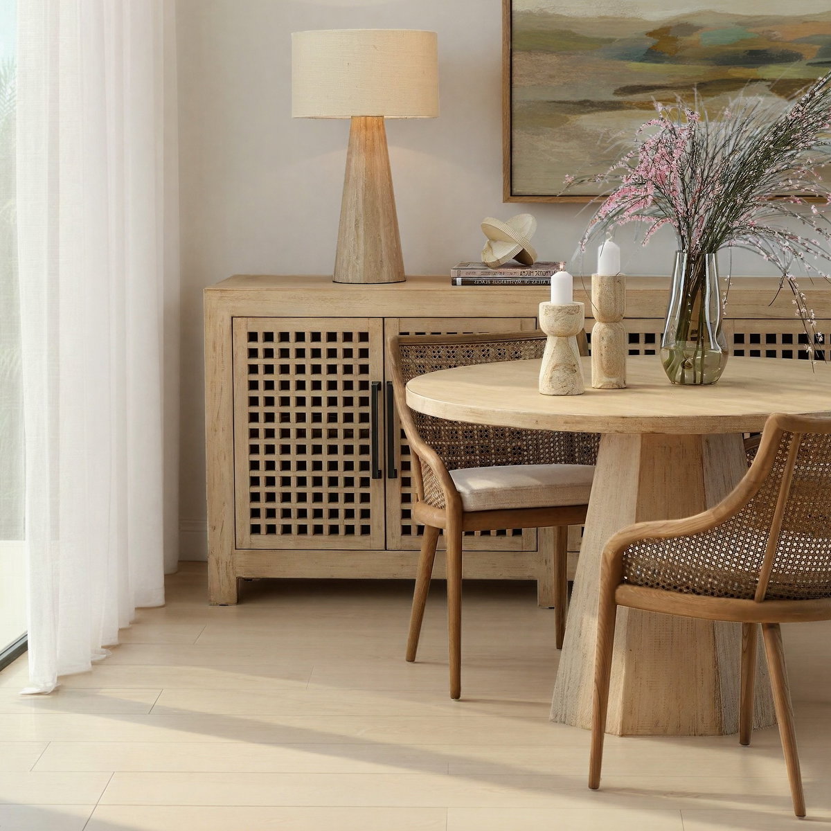 Jansen Round Dining Table, by Dovetail, 48" width x 30" height x 48" depth View 5