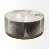 Zahavi 36' Gray Hair-On-hide with Metal Base Ottoman, by Mercana, 36" length x 36" width x 16" height thumbnail 6