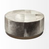 Zahavi 36' Gray Hair-On-hide with Metal Base Ottoman thumbnail 5