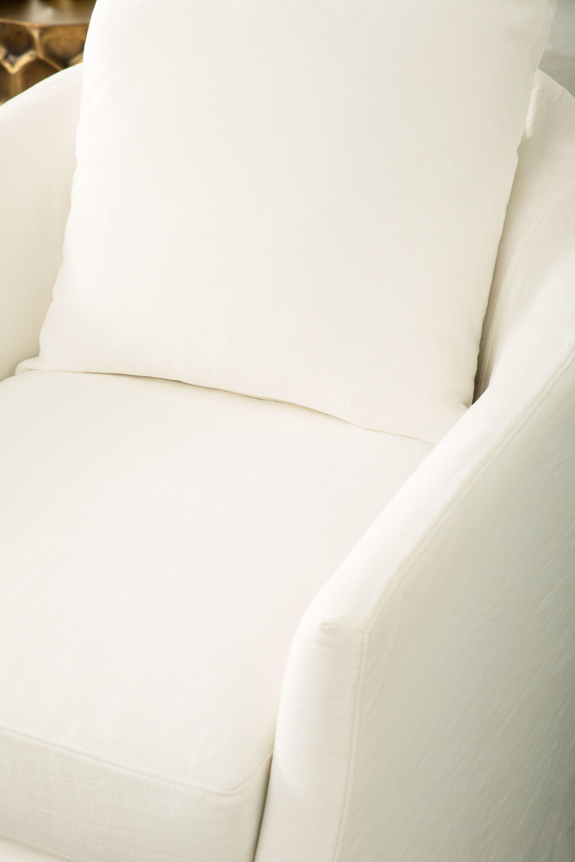 Faye Slipcover Swivel Club Chair large image 