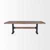 Araxi 95'L x 41'W Rectangular Trestle Dining Table | Brown Wood & Black Metal | Seats 8-10, by Mercana, 95" length x 41" width x 30" height thumbnail 4