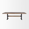 Araxi 95'L x 41'W Rectangular Trestle Dining Table | Brown Wood & Black Metal | Seats 8-10, by Mercana, 95" length x 41" width x 30" height thumbnail 4