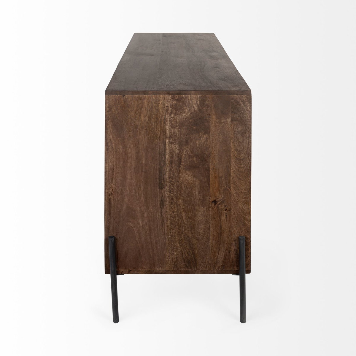 Glenn VI 71.5x18 Dark Brown Wood Frame with Black Iron Accent, 6 Drawer, 2 Door Cabinet Sideboard, Sideboards & Buffet by Mercana, 71.5" length x 18" width x 30" height View 6