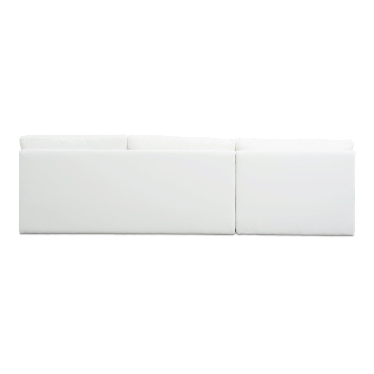 Miles Outdoor Modular 2 Piece White, Outdoor Furniture by Moe's Home, 9'6" width x 2'11.8" height x 5'5" depth View 5